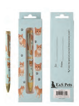 [737-13] Orange and White Cat Ball Point Pen