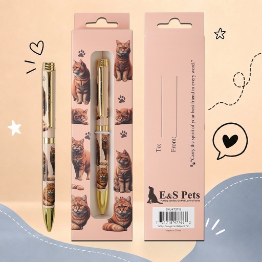 [737-8] Tabby, orange Cat Ball Point Pen