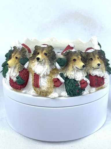 [35357-37] Sheltie candle topper (Ceramic)