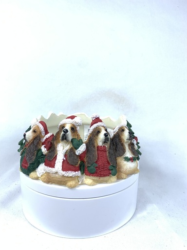 [35357-2] Basset Hound candle topper (Ceramic)