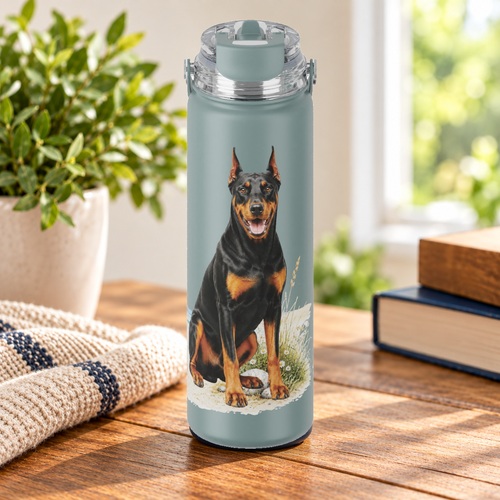 [2420-101] Doberman, Water Bottle